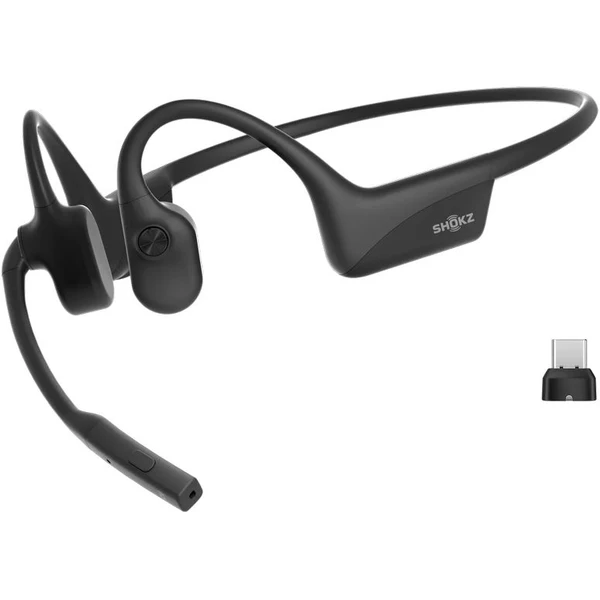 Shokz OpenComm2 UC (2025) Bluetooth slúchadlá pred uši s adaptérom USB-C čierna - Slúchadlá - Hlavný obrázok