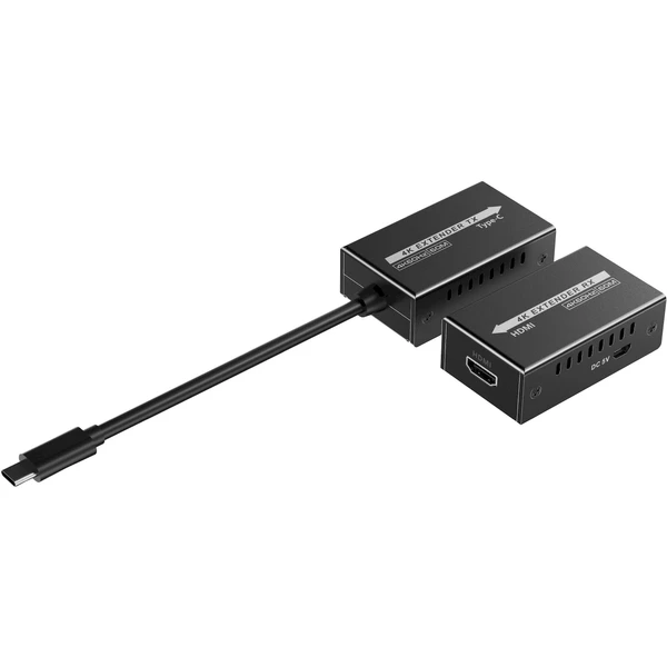PremiumCord USB-C na HDMI extender cez patch kábel Cat5e/6/6a 4K@60Hz na 60m - Ostatné - Obrázok KAPF000K01
