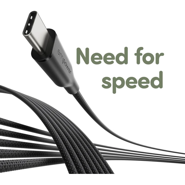 PanzerGlass USB-C/USB-C napájací kábel 60W 2m čierny - Káble a redukcie - Obrázok KB3J000K01
