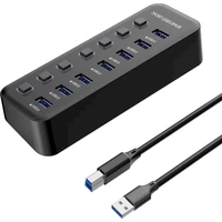 PremiumCord 7v1 USB-A Hub čierny - USB huby