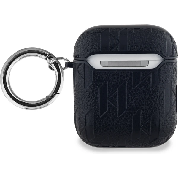 Karl Lagerfeld PU Embossed Karl Head púzdro pre AirPods 1/2 čierne - Puzdra - Obrázok KBN5000J01
