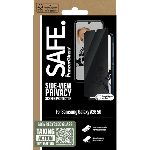 PanzerGlass® SAFE Privacy sklo Samsung Galaxy A26 5G - Ochranné fólie a sklo - Obrázok KBUC000K01