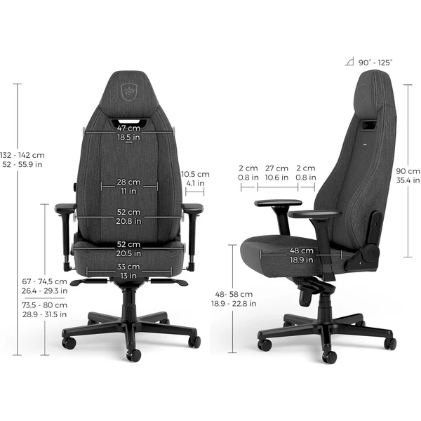 noblechairs LEGEND TX látková herná stolička čierna - Stoličky - Obrázok KCUA000J01
