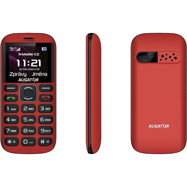 Aligator A720 4G Senior + nabíjací stojanček červený - Mobilné telefóny - Obrázok KDP0000L01