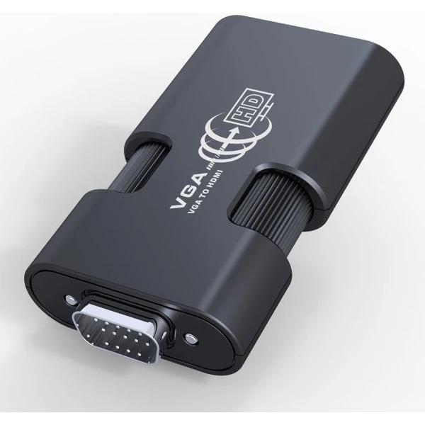 PremiumCord VGA + 3,5mm -> HDMI elektronická redukcia čierna - Káble a redukcie - Obrázok KDSU000501