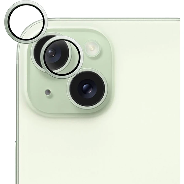 Epico hliníkové ochranné sklo na šošovky fotoaparátu pre iPhone 15 / 15 Plus zelená - Ochranné fólie a sklo - Hlavný obrázok
