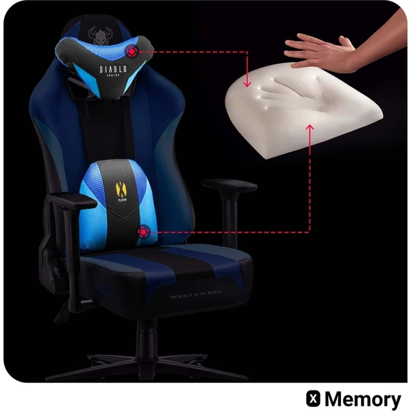 Diablo X-Player 2.0 Normal Size látková herná stolička čierno-modrá - Stoličky - Obrázok KECG000K01