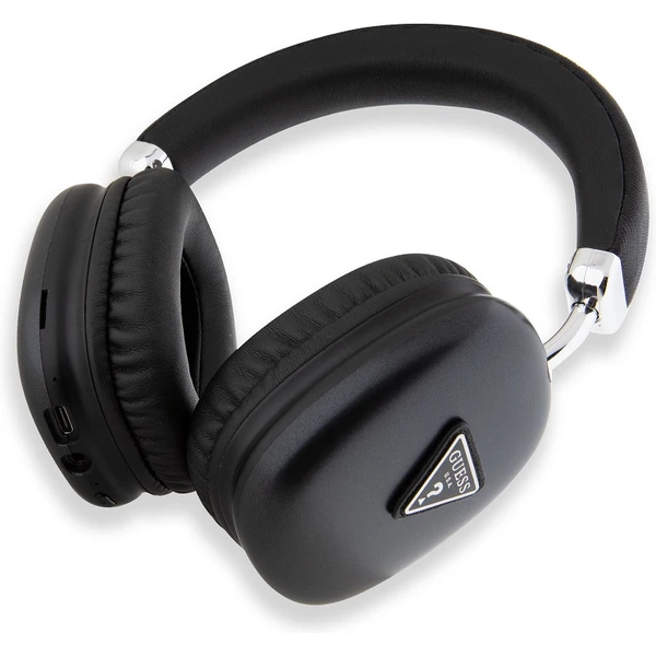 Guess PU Leather 4G Triangle Logo Bluetooth Stereo Headphone čierne - Slúchadlá - Obrázok KER2000N01