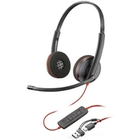 Poly Blackwire 3220 Stereo USB-C Headset +USB-C/A Adapter - Slúchadlá