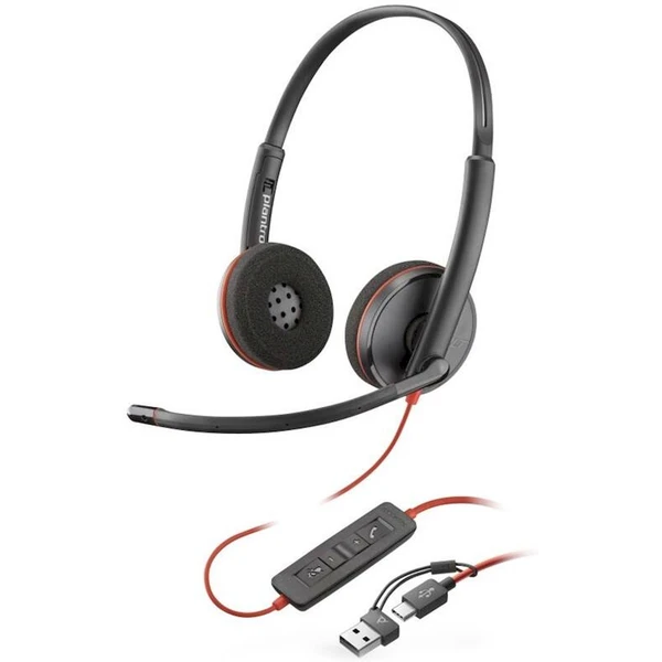 Poly Blackwire 3220 Stereo USB-C Headset +USB-C/A Adapter - Slúchadlá - Hlavný obrázok