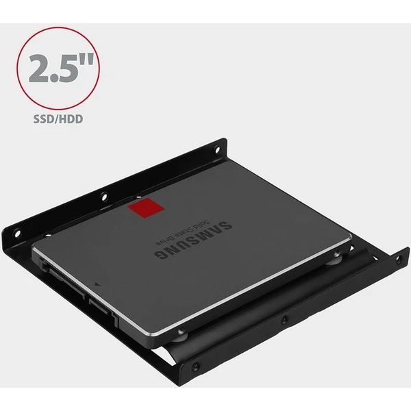 AXAGON RHD125B kovový rámček pre 1x 2.5' HDD/SSD do 3.5' pozície čierny - Rámiky na disky - Obrázok KF7HF00101