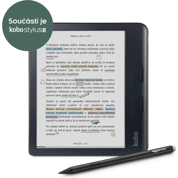 Kobo Libra Colour čítačka & stylus bundle čierna - Čítačky elektronických kníh - Obrázok KFJG000K01