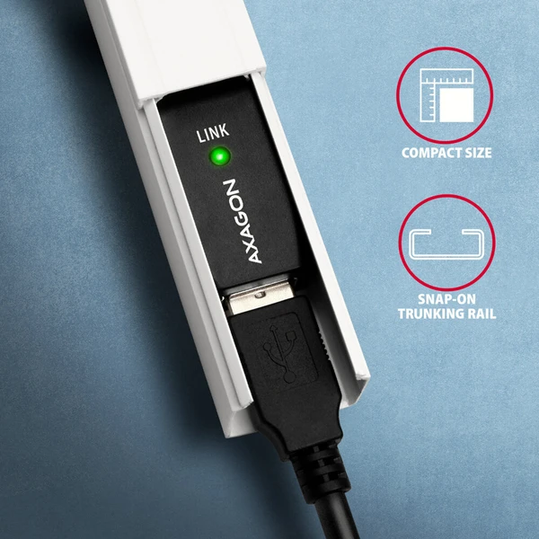 AXAGON ADR-215B USB2.0, A-M->B-M, aktívna predlžka/repeater kábel 15m - Káble a redukcie - Obrázok KFS6000701