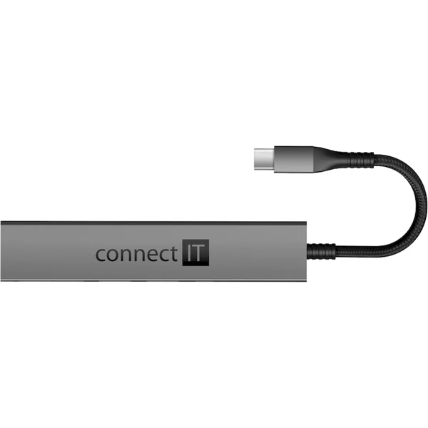 CONNECT IT CompactPRO USB-C hub + čítačka kariet antracitový - USB huby - Obrázok KGTG000K01