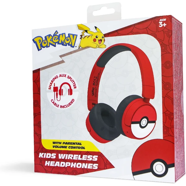 OTL bezdrôtové slúchadlá detské s motívom PokéBall červená - Slúchadlá - Obrázok KGTM100501