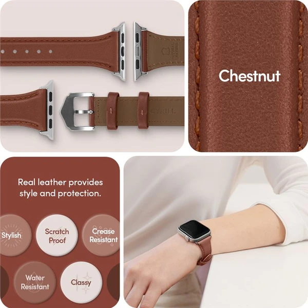 Spigen Kajuk Watch Band remienok Apple Watch 41/40/38mm hnedý - Remienky - Obrázok KHC5000L01