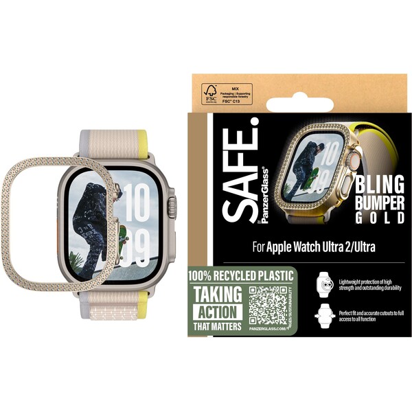 PanzerGlass® SAFE Apple Watch Ultra 3/2/1 bumper rámček trblietavo zlatý