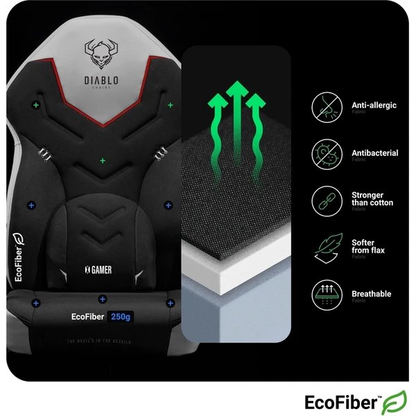 Diablo X-Gamer 2.0 Normal Size herná stolička čierno-biela  - Stoličky - Obrázok KI2G000K01