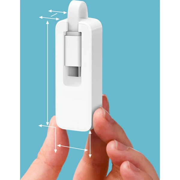 TP-LINK UE300C adaptér USB-C na Ethernet, biely - Sieťové karty - Obrázok KIGFF00101