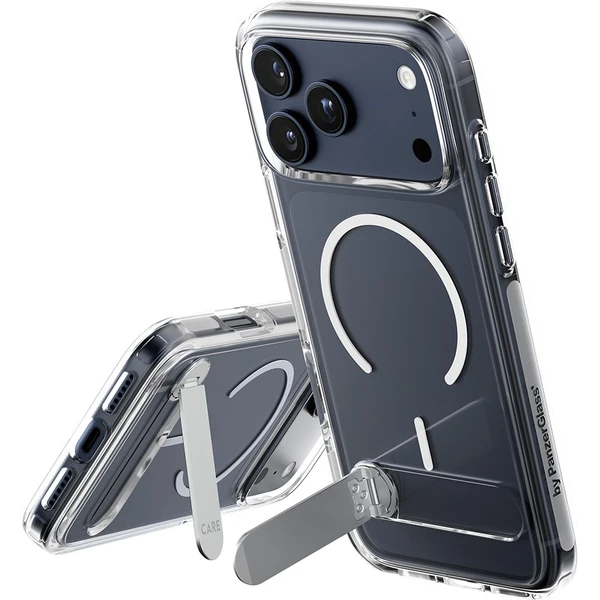 PanzerGlass® CARE Kickstand kryt s MagSafe Apple iPhone 17 Pro Max strieborný/biely - Puzdra - Hlavný obrázok