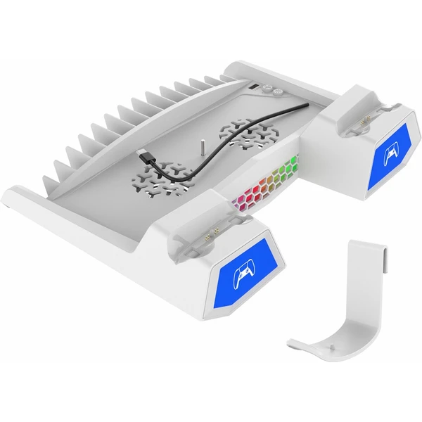 iPega P5S023 Nabíjací Stojan s Chladením pre PS5/PS5 Slim/PS5 Pro biely - Nabíjačky - Obrázok KJU0000K01