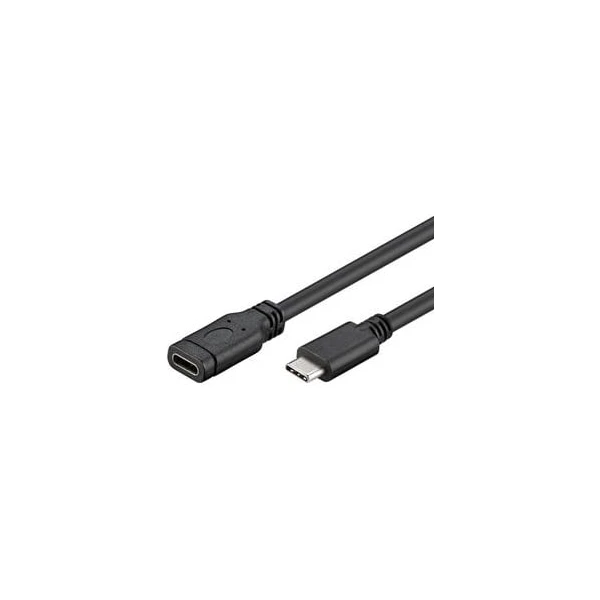 PremiumCord USB-C/USB-C predlžovací kábel 2m čierny - Káble a redukcie - Obrázok KKSU000501