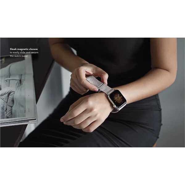 UNIQ Dante oceľový remienok Apple Watch 46/45/44/42mm grafitový - Remienky - Obrázok KL50300401