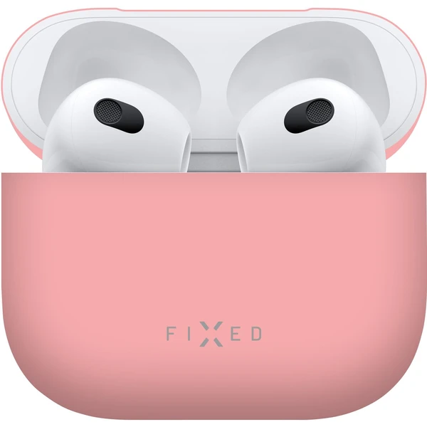 FIXED Silky ultratenké silikónové púzdro Apple Airpods 3 ružové - Puzdra - Hlavný obrázok
