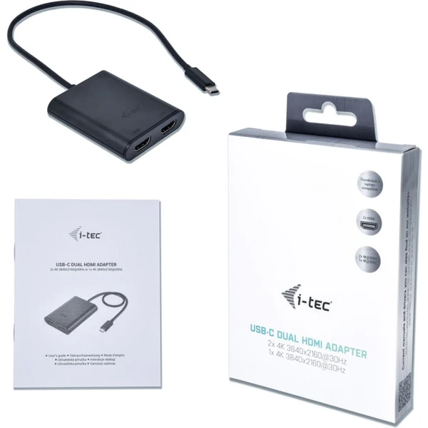 i-tec USB-C/2x HDMI redukcia 4K čierna - Smarty.sk