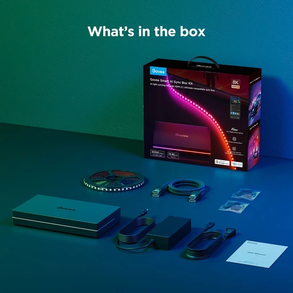 Govee AI Sync Box 2 Smart TV RGBICW podsvietenie 55-65 - Inteligentné osvetlenie - Obrázok KPKK000K01