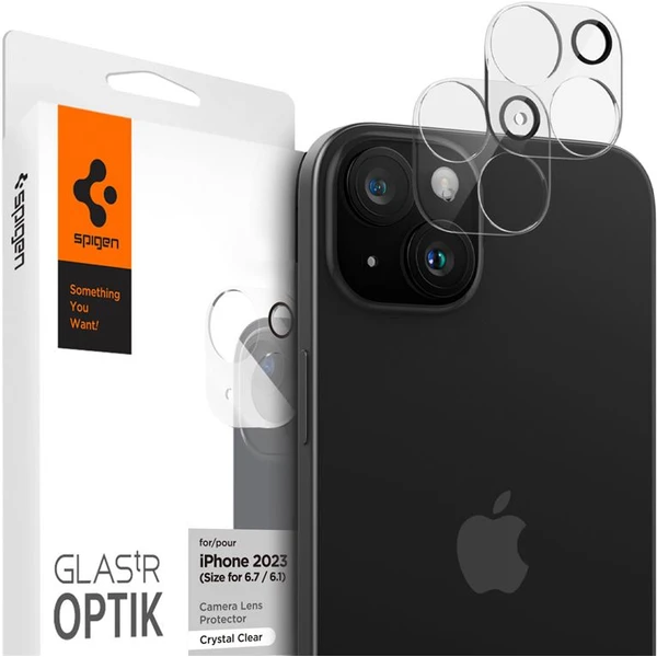 Spigen Glass tR Optik 2 Pack tvrdené sklá iPhone 15/15 Plus/14/14 Plus číre - Ochranné fólie a sklo - Hlavný obrázok
