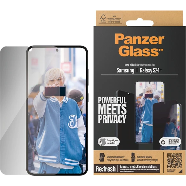 PanzerGlass Privacy Samsung Galaxy S24+/S25+ s inštalačným rámčekom - Ochranné fólie a sklo - Obrázok KQ51000P01