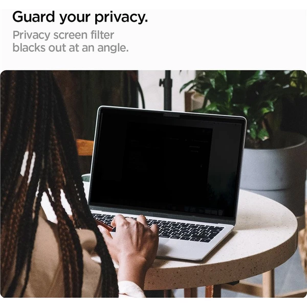 Spigen SafeView Privacy Filter MacBook Air ochranná fólia 15" M2/M3/M4 - Ochranné fólie a sklo - Obrázok KRN5000701