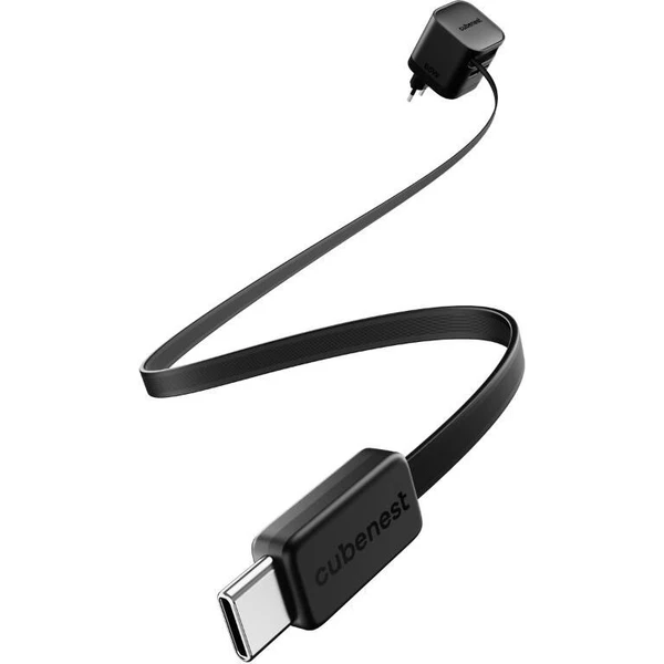 Cubenest S3D2 PD GaN nabíjačka s káblom (65W) čierna - Nabíjačky - Obrázok KSBK000K01