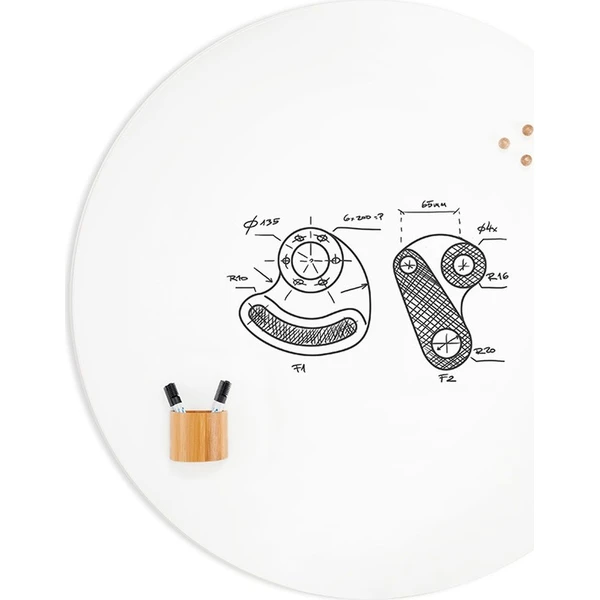 Rocada 6704-25P sklenená magnetická tabuľa čisto biela - Magnetické tabule - Obrázok KSMN000K01