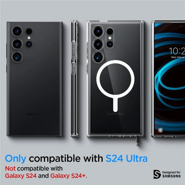 Spigen Ultra Hybrid OneTap Metal Ring MagFit kryt Samsung Galaxy S24 Ultra biely - Puzdra - Obrázok KT91000P01