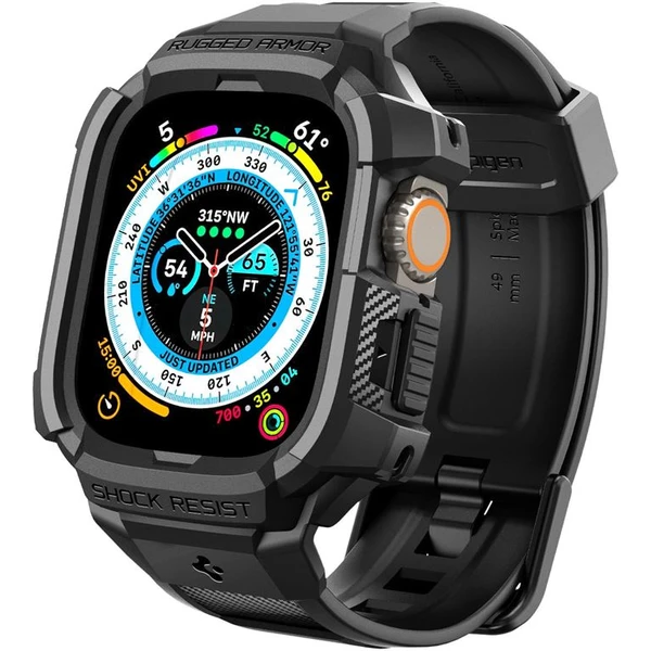 Spigen Rugged Armor Pro remienok s puzdrom Apple Watch Ultra 3/2/1 (49mm) čierny - Puzdra - Obrázok KTK0000N01