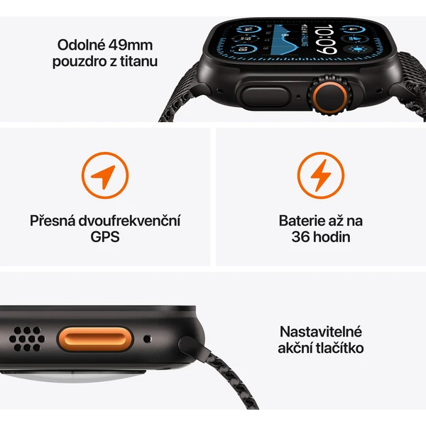 Apple Watch Ultra 2 (2024) 49mm Prírodný titán so žltohnedým alpským ťahom S - Inteligentné hodinky - Obrázok KTQ7000K01