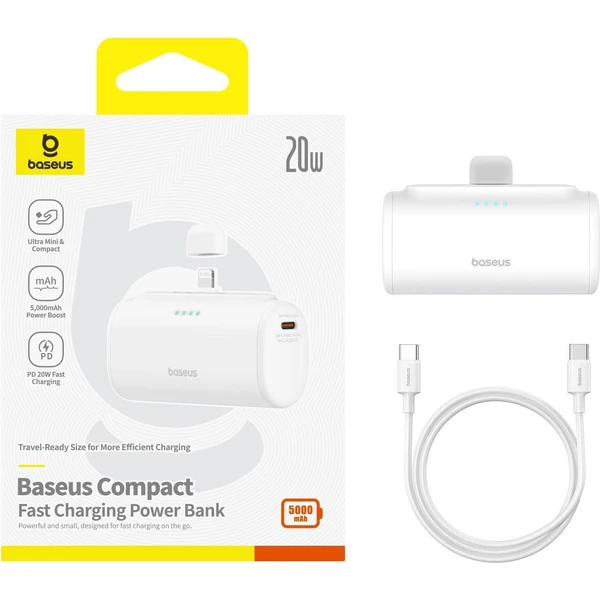 Baseus Compact powerbanka 5000mAh biela - Powerbanky - Obrázok KTTL000K01