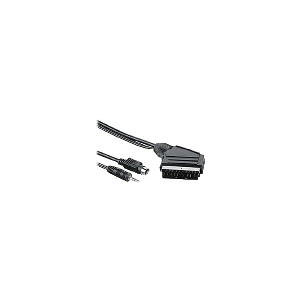 PremiumCord S-Video + 3,5mm/SCART + kondenzátorový kábel 5m čierny - Káble a redukcie - Hlavný obrázok