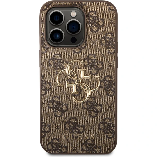 Guess PU 4G Metal Logo kryt iPhone 15 Pro Max hnedý - Puzdra - Obrázok KXK8000601