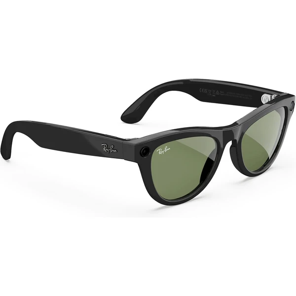 Meta RAY-BAN Skyler Gen2 (Štandardné) inteligentné lesklé okuliare (zelené šošovky) čierne - AR okuliare - Obrázok KZ3K000K01