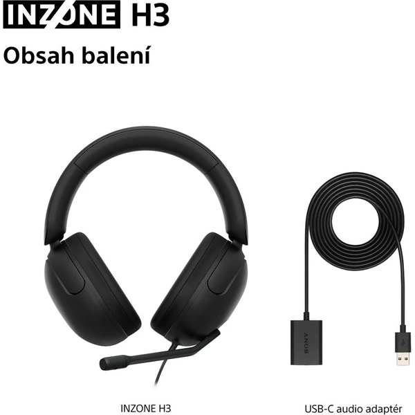 Sony INZONE H3 herné slúchadlá čierne - Slúchadlá - Obrázok KZ7H000K01