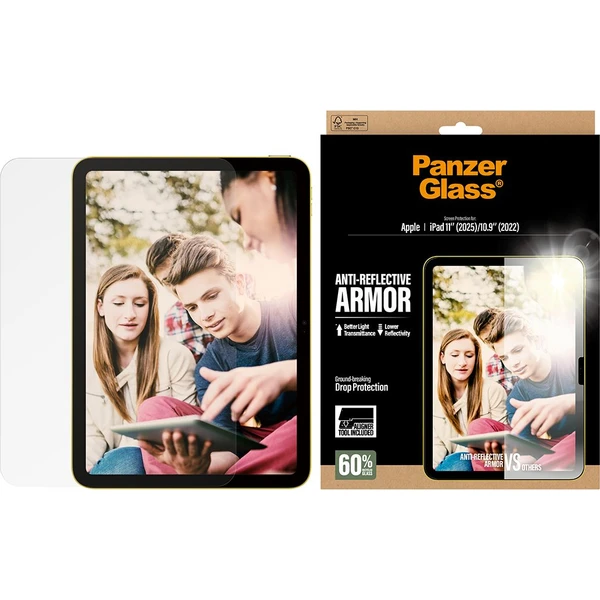 PanzerGlass® Antireflexné sklo s inštalačným rámčekom Apple iPad 11" (2025)/10.9" (2022)   - Ochranné fólie a sklo - Obrázok KZSL000K01