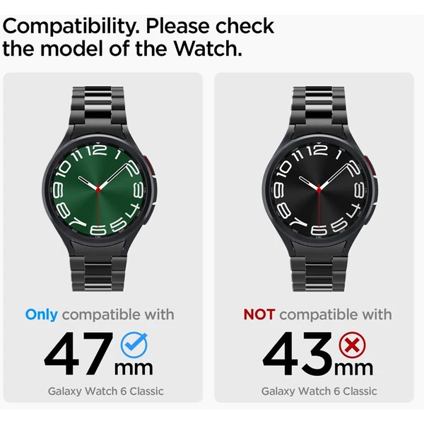 Spigen Modern Fit 316L Band remienok Samsung Galaxy Watch6 Classic 47mm čierny - Remienky - Obrázok KZV3000N01