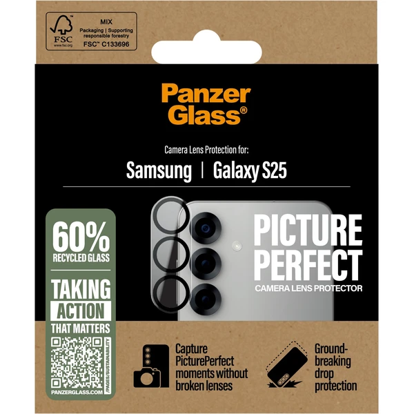 PanzerGlass® Camera Protector ochrana fotoaparátu Samsung Galaxy S25 - Ochranné fólie a sklo - Obrázok L0FC000J01