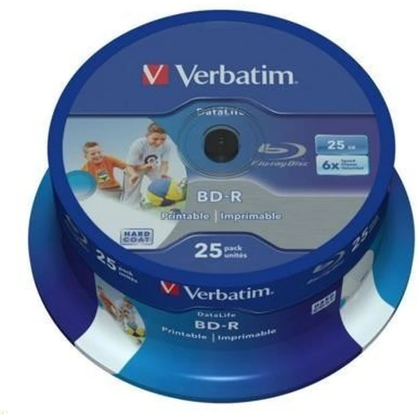 VERBATIM BD-R SL Datalife HTL (25 ks) Blu-Ray/Spindle/6x/25GB - Optické disky - Hlavný obrázok