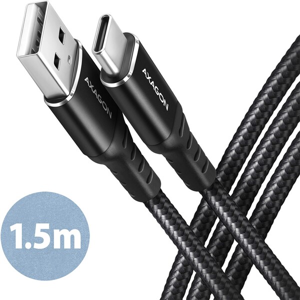 AXAGON BUCM-AM15AB kábel USB-C - USB-A 1.5m čermý