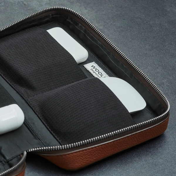 Woolnut kožený Tech Organizér hnedý - Organizéry - Obrázok L0Q4000701
