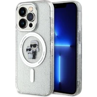 Karl Lagerfeld IML Glitter Karl a Choupette MagSafe Kryt iPhone 15 Pre číry - Puzdra